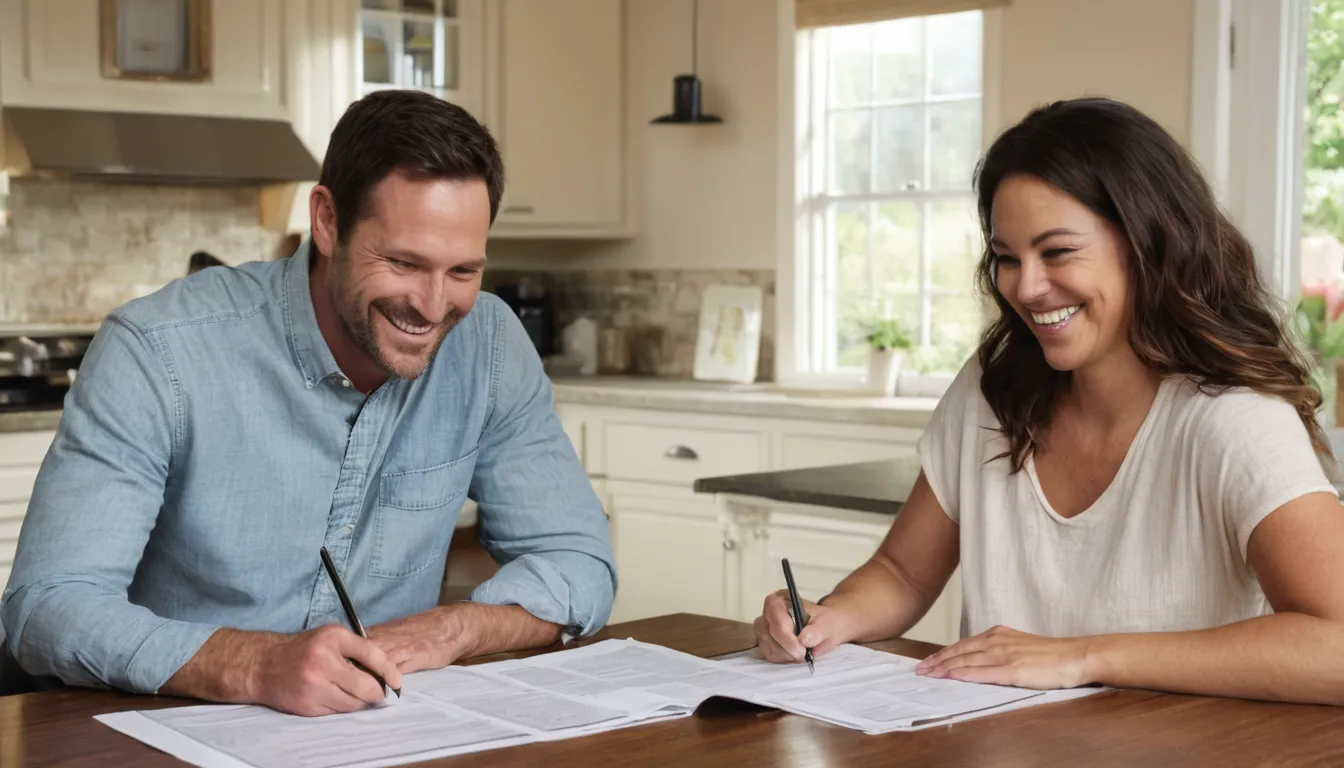 A provider and homeowner reviewing a written quote for a window project in the Lorain area
